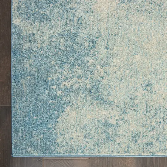 10' Blue Abstract Power Loom Runner Rug Photo 9