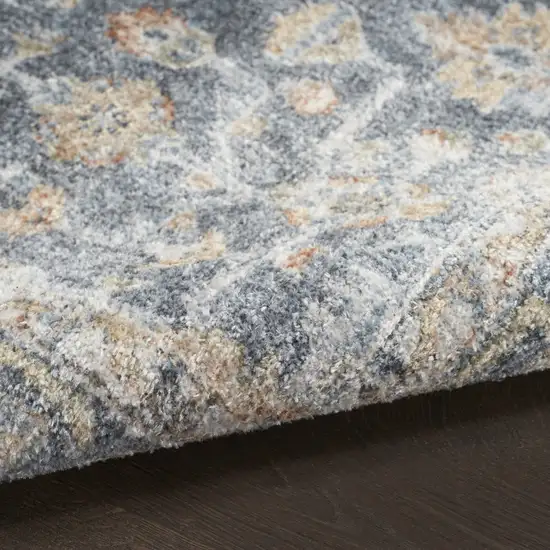 10' Gray Oriental Power Loom Distressed Washable Runner Rug Photo 7