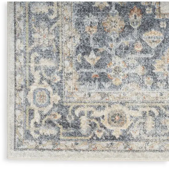 10' Gray Oriental Power Loom Distressed Washable Runner Rug Photo 8