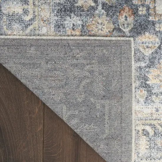 10' Gray Oriental Power Loom Distressed Washable Runner Rug Photo 9