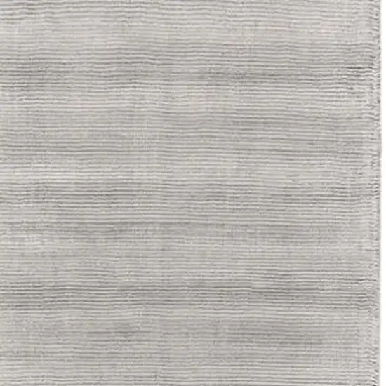 10' Gray and Silver Hand Woven Runner Rug Photo 3