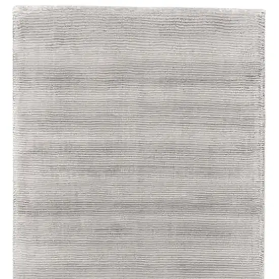 10' Gray and Silver Hand Woven Runner Rug Photo 4