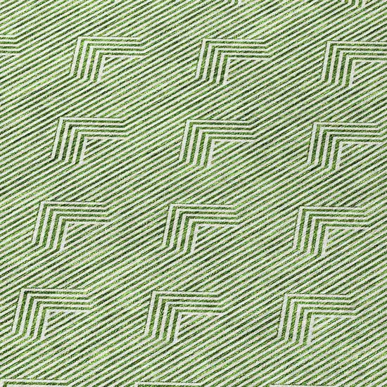 8' Green And Beige Round Geometric Washable Indoor Outdoor Area Rug Photo 8