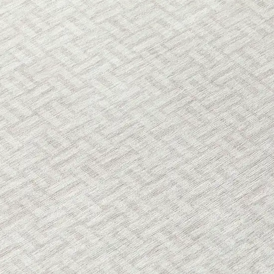 8' Ivory And Silver Round Geometric Washable Indoor Outdoor Area Rug Photo 8