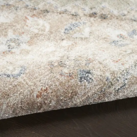 8' Sage Oriental Power Loom Distressed Washable Runner Rug Photo 7