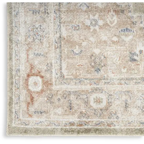 8' Sage Oriental Power Loom Distressed Washable Runner Rug Photo 8