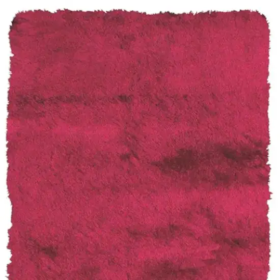 6' Merlot Shag Hand Tufted Runner Rug Photo 4