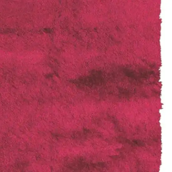 6' Merlot Shag Hand Tufted Runner Rug Photo 3