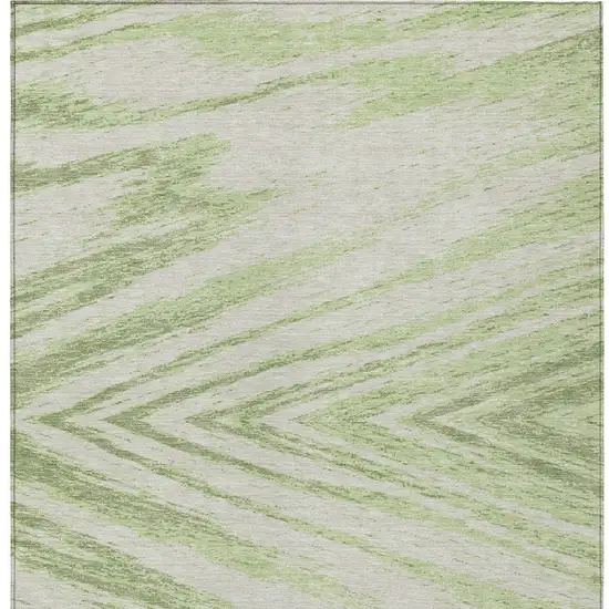 Artichoke Green And Gray Abstract Washable Indoor Outdoor Area Rug Photo 7