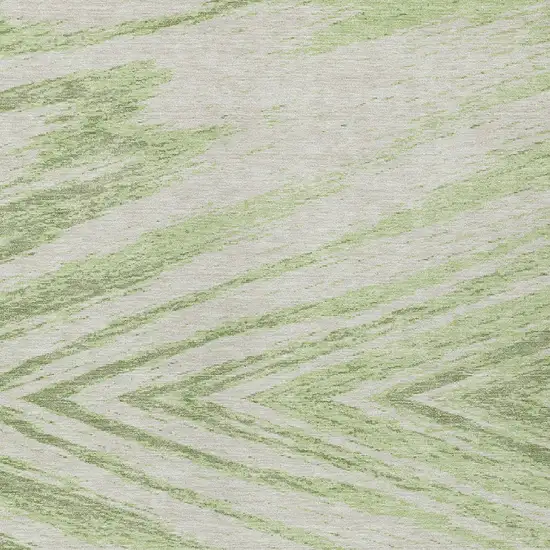 Artichoke Green And Gray Abstract Washable Indoor Outdoor Area Rug Photo 6