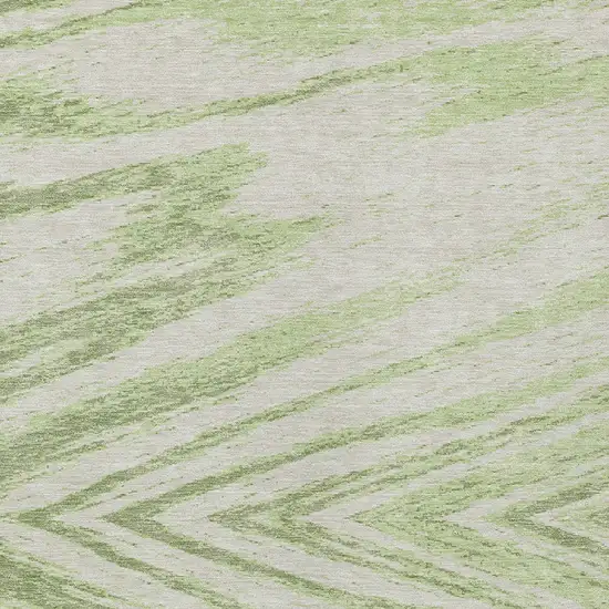 Artichoke Green And Gray Abstract Washable Indoor Outdoor Area Rug Photo 6