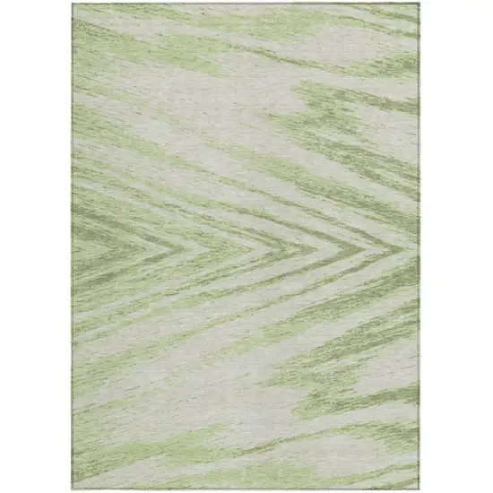 Artichoke Green And Gray Abstract Washable Indoor Outdoor Area Rug Photo 6
