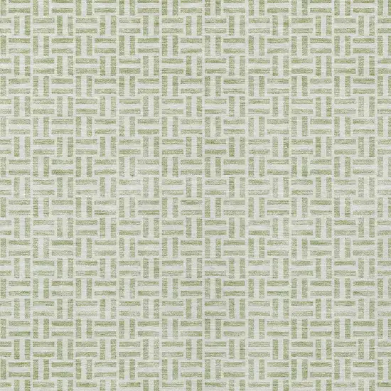 Artichoke Green And Gray Geometric Washable Indoor Outdoor Area Rug Photo 6