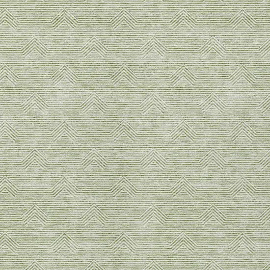 Artichoke Green And Ivory Geometric Washable Indoor Outdoor Area Rug Photo 6