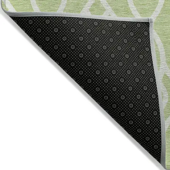 Artichoke Green And Ivory Trellis Washable Indoor Outdoor Area Rug Photo 4