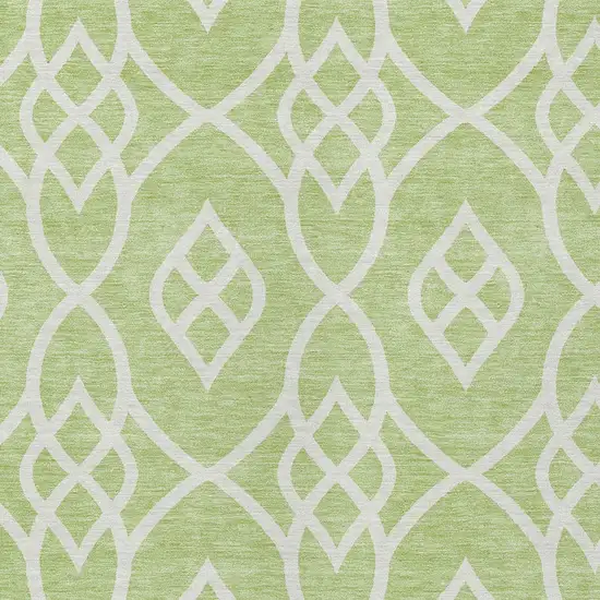 Artichoke Green And Ivory Trellis Washable Indoor Outdoor Area Rug Photo 6