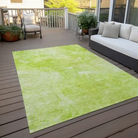 Artichoke Green And Lime Green Nautical Washable Indoor Outdoor Area Rug Photo 7