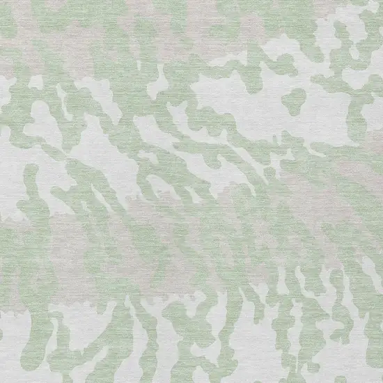 Artichoke Green Beige And Ivory Animal Print Washable Indoor Outdoor Area Rug Photo 6