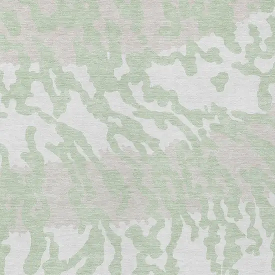 Artichoke Green Beige And Ivory Animal Print Washable Indoor Outdoor Area Rug Photo 6