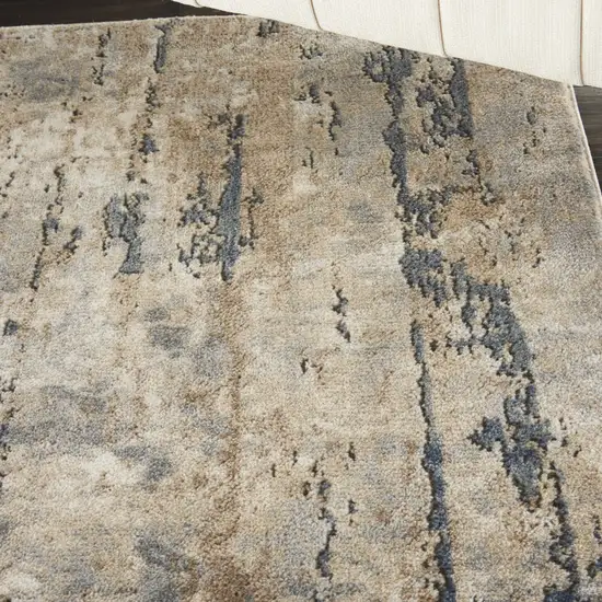 Beige Abstract Power Loom Area Rug Photo 8