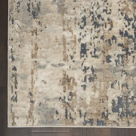 Beige Abstract Power Loom Area Rug Photo 9