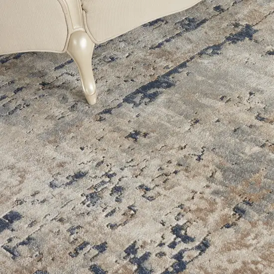 Beige Abstract Power Loom Area Rug Photo 8