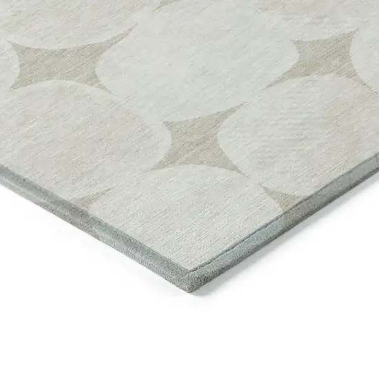 Beige And Brown Abstract Washable Indoor Outdoor Area Rug Photo 5