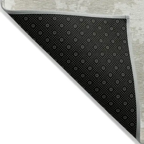 Beige And Ivory Abstract Washable Indoor Outdoor Area Rug Photo 4