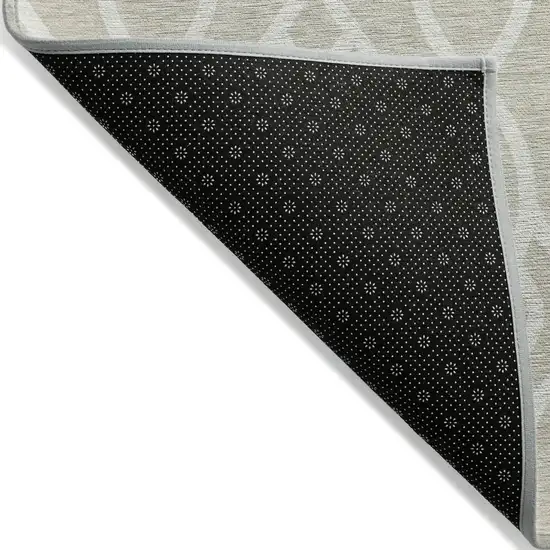 Beige And Ivory Trellis Washable Indoor Outdoor Area Rug Photo 4
