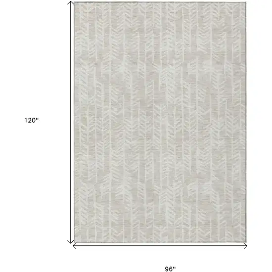 Beige And Ivory Tribal Washable Indoor Outdoor Area Rug Photo 3