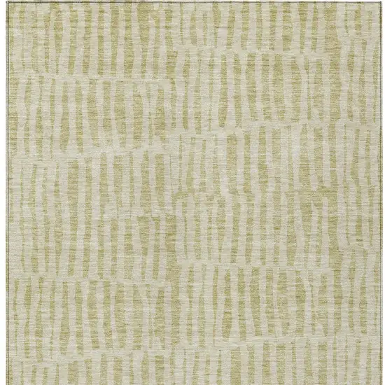 Beige And Tan Striped Washable Indoor Outdoor Area Rug Photo 7