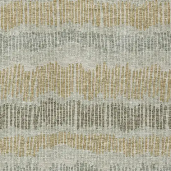Beige Brown And Gray Striped Washable Indoor Outdoor Area Rug Photo 7