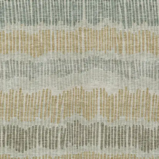 Beige Brown And Gray Striped Washable Indoor Outdoor Area Rug Photo 7