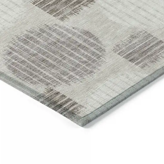 Beige Brown And Ivory Geometric Washable Indoor Outdoor Area Rug Photo 5