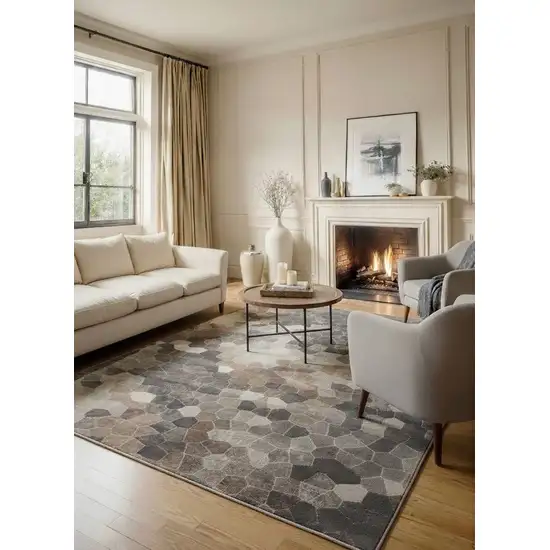 Beige Cobblestone Pattern Area Rug Photo 3