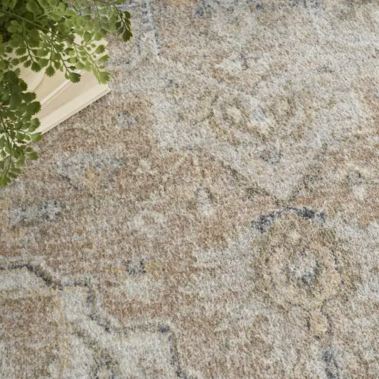 Beige Oriental Power Loom Washable Area Rug Photo 8