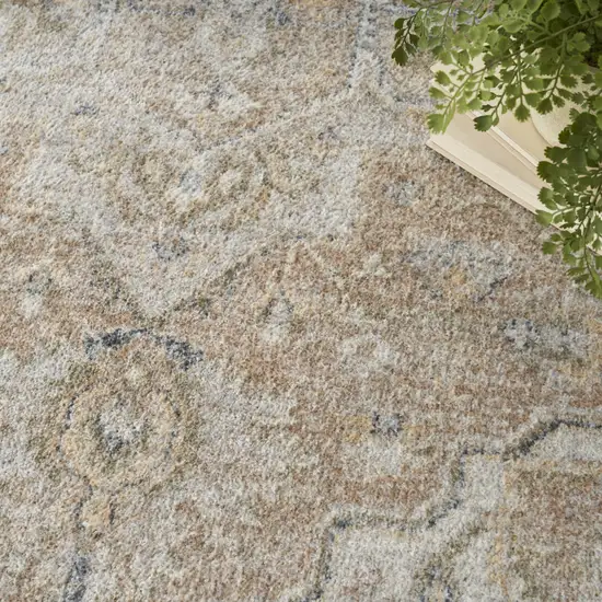 Beige Oriental Power Loom Washable Area Rug Photo 8