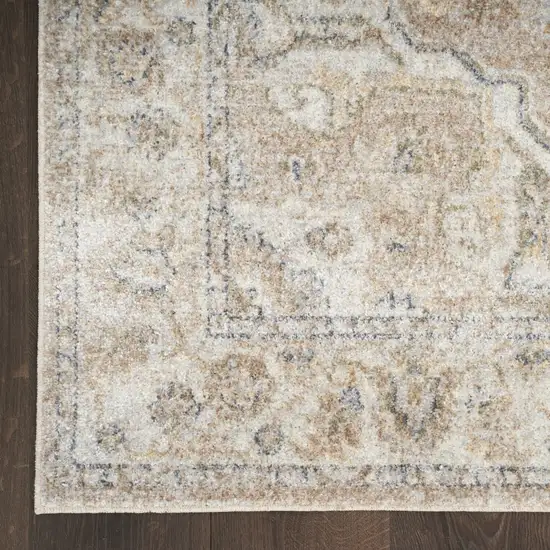 Beige Oriental Power Loom Washable Area Rug Photo 9