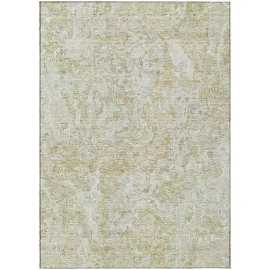 Beige Tan And Taupe Abstract Washable Indoor Outdoor Area Rug Photo 2