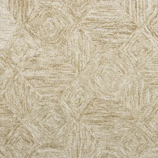 Beige Wool Geometric Hand Tufted Area Rug Photo 8