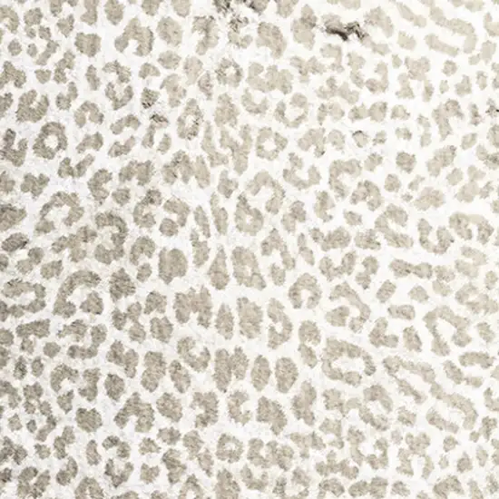 2' X 8' Beige and Cream Leopard Print Shag Handmade Non Skid Runner Rug Photo 3