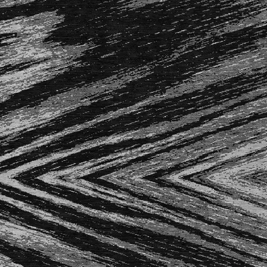 Black And Gray Abstract Washable Indoor Outdoor Area Rug Photo 6