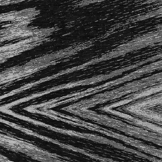 Black And Gray Abstract Washable Indoor Outdoor Area Rug Photo 6