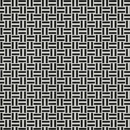 Black And Ivory Geometric Washable Indoor Outdoor Area Rug Photo 7