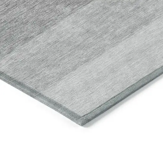 Black And Ivory Ombre Washable Indoor Outdoor Area Rug Photo 3