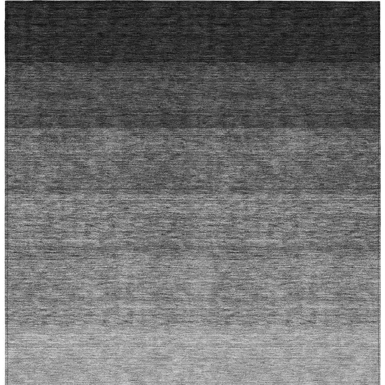 Black And Ivory Ombre Washable Indoor Outdoor Area Rug Photo 4