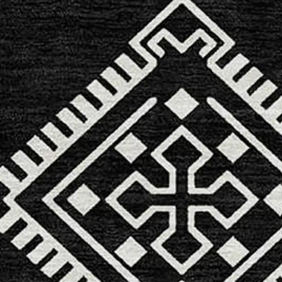 Black And Ivory Southwestern Washable Indoor Outdoor Area Rug Photo 5