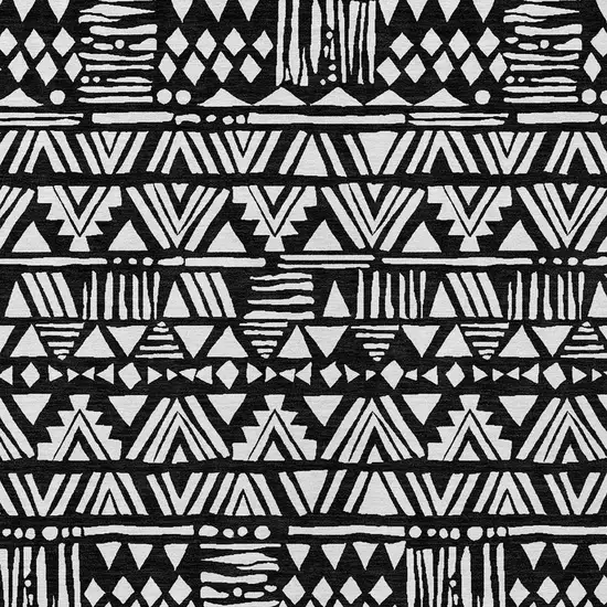 Black And Ivory Southwestern Washable Indoor Outdoor Area Rug Photo 7