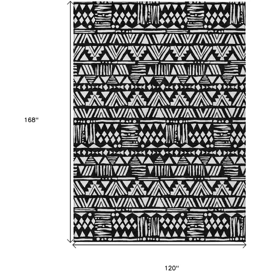 Black And Ivory Southwestern Washable Indoor Outdoor Area Rug Photo 3