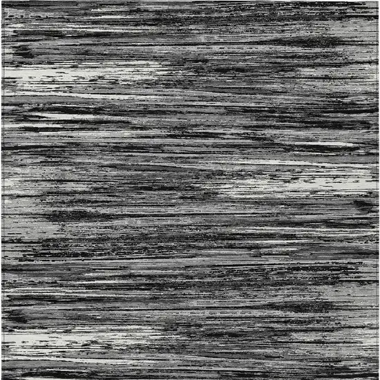 Black And Ivory Striped Washable Indoor Outdoor Area Rug Photo 6